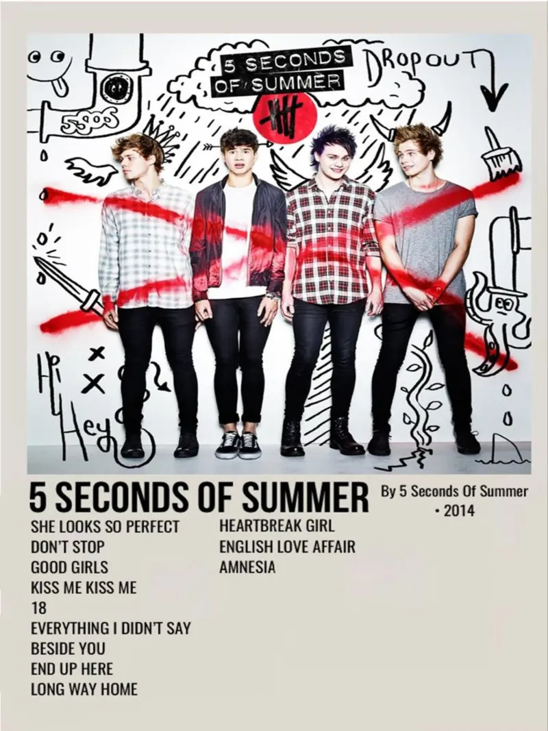 5 SECONDS OF SUMMER By 5 Seconds Of Summer 2014 carta hahnemühle da SoundStudio