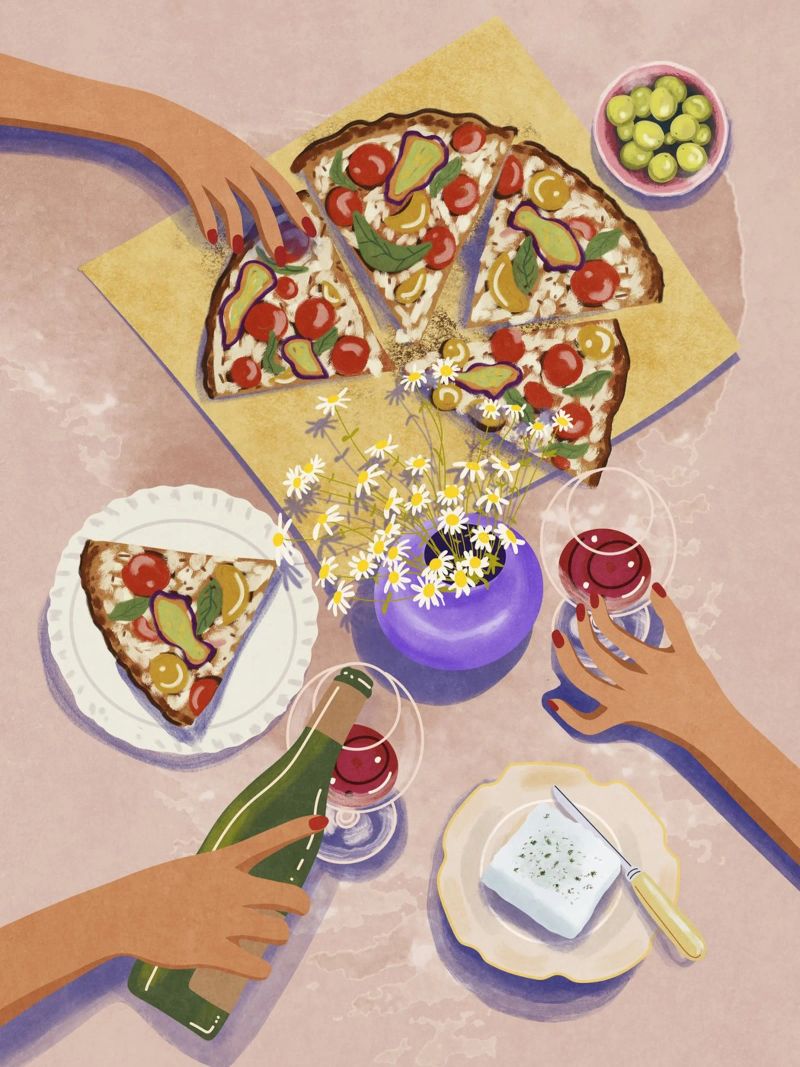 Dinner with Friends poster de Illustration Raissa Oltmanns