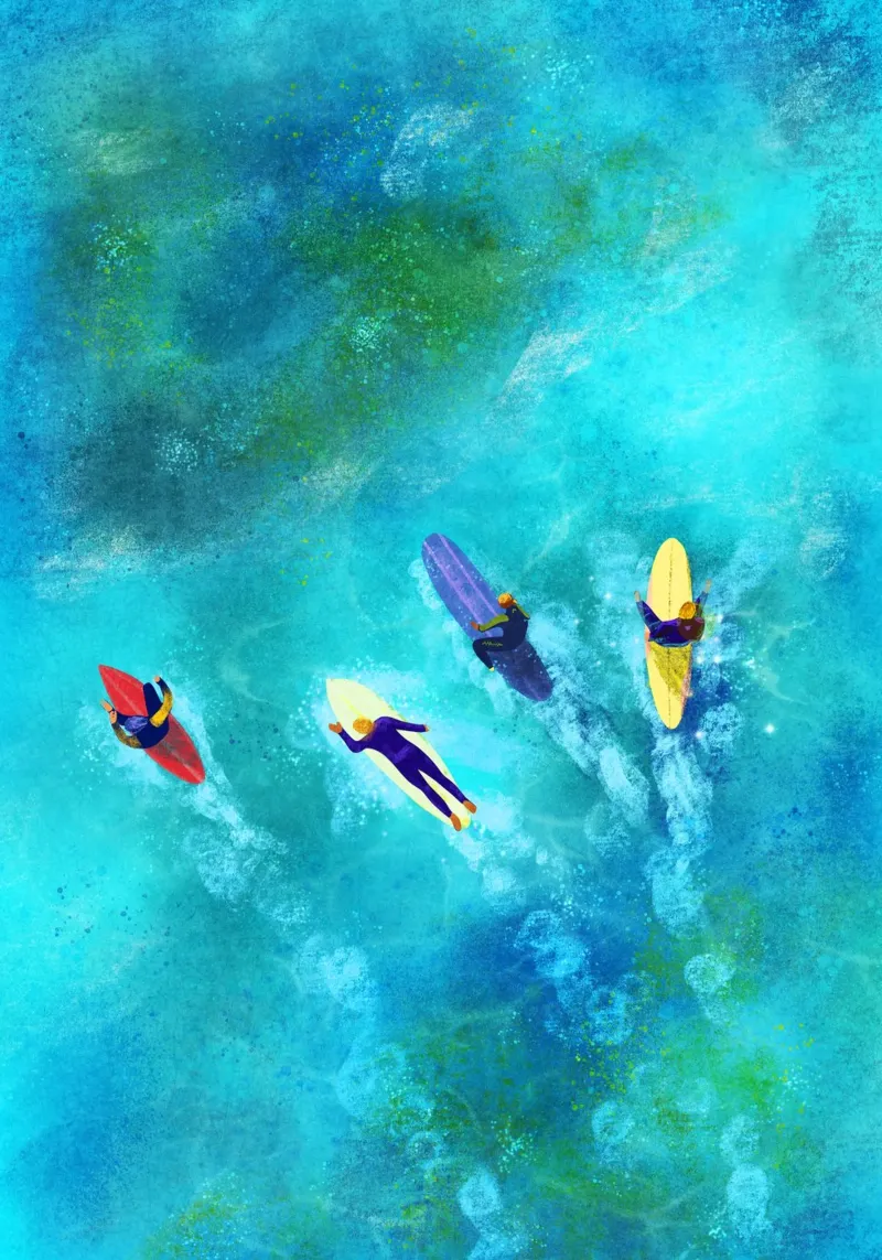 Surfer Dudes Hahnemühle von Illustration Raissa Oltmanns