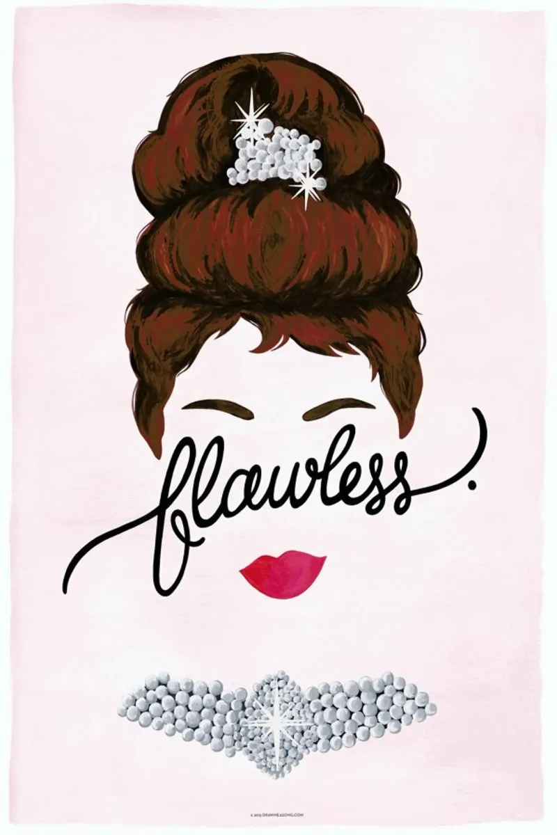 Flawless Audrey poster with wooden frame by Nour Tohme