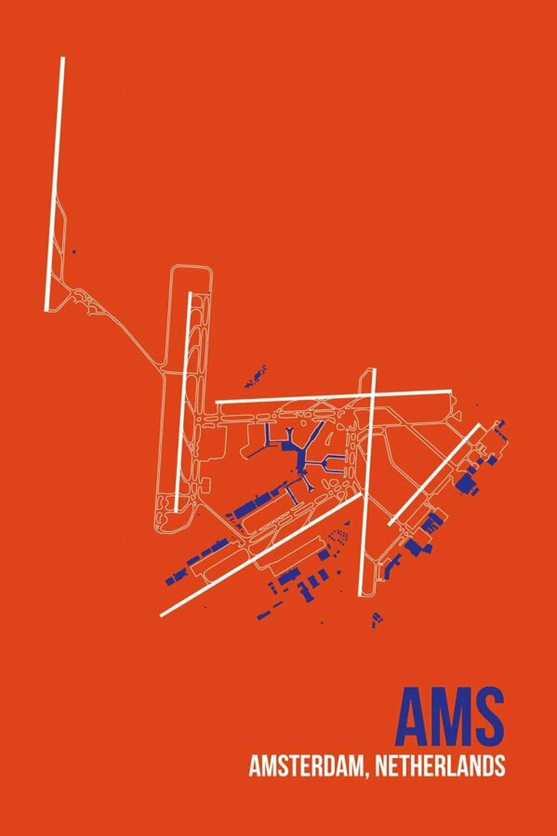 AMS Airport Amsterdam Poster von 08left