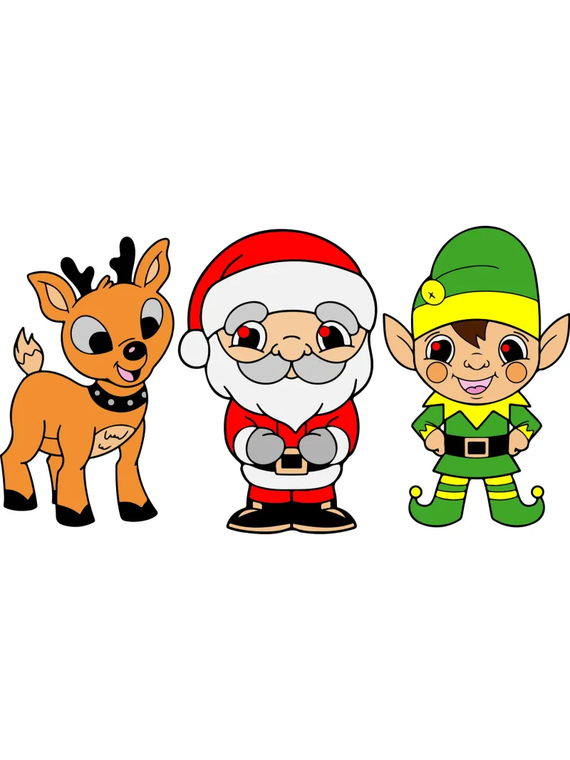 kerstman kerstkunst ontwerp canvas met Baklijst van onefeelshop