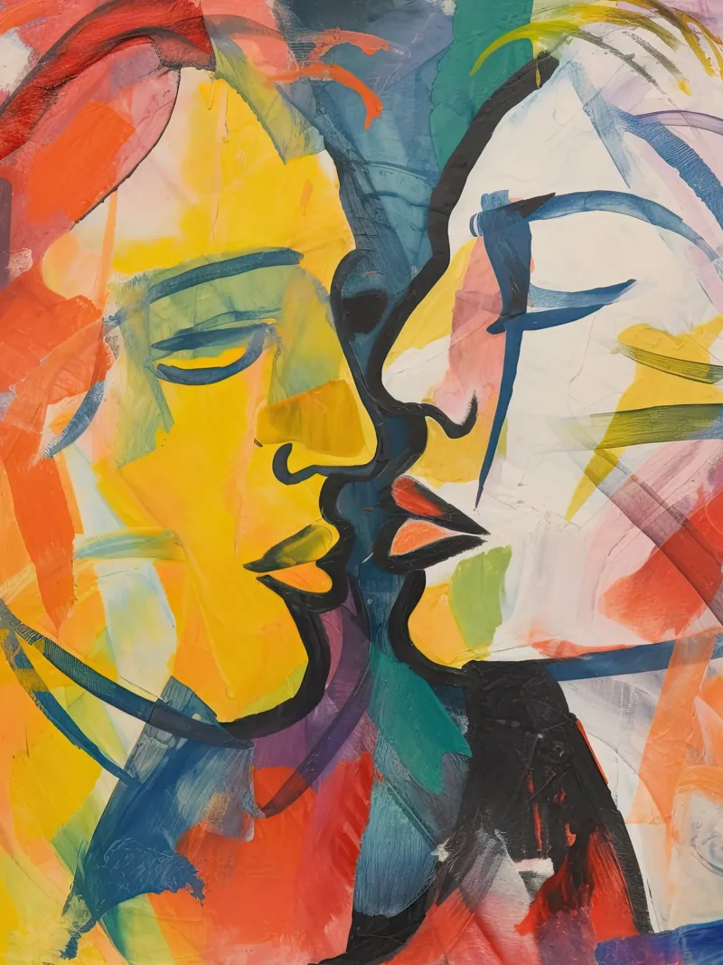 Abstracte romantiek canvas met Baklijst van DaarbyN