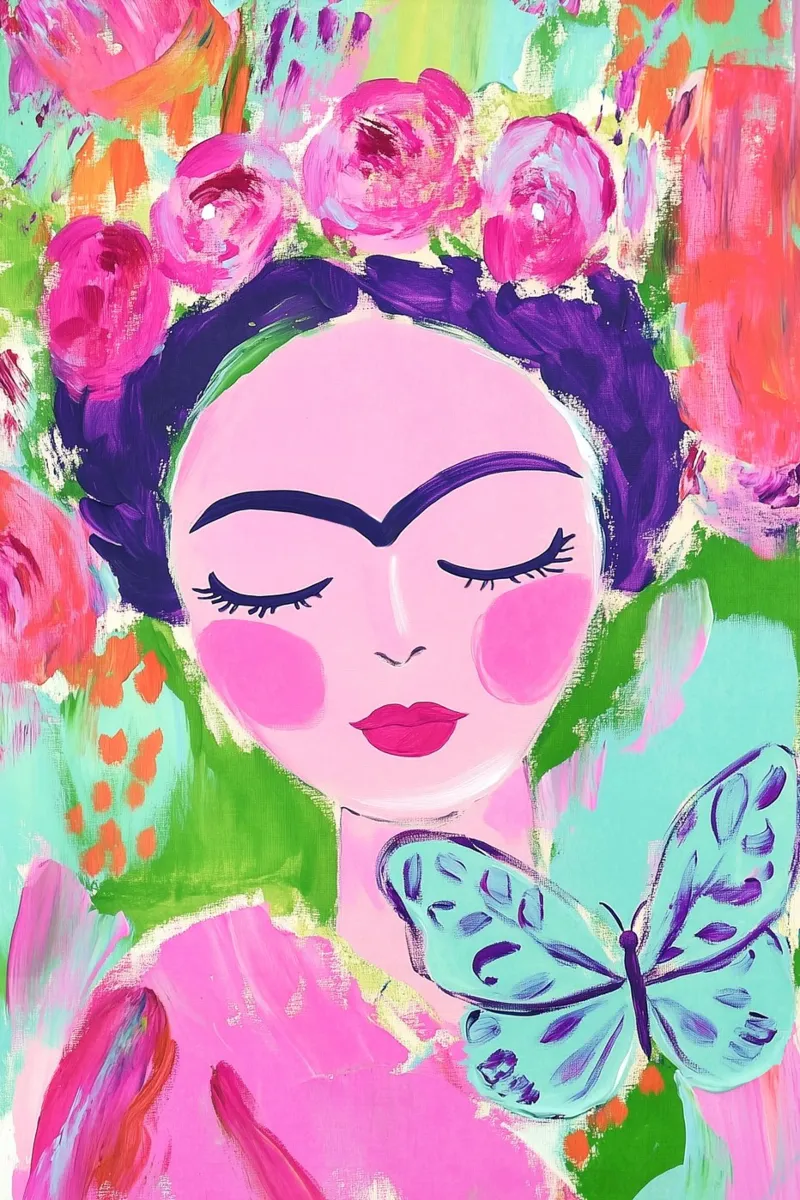 La magia dei fiori della piccola Frida poster da Carinaprint