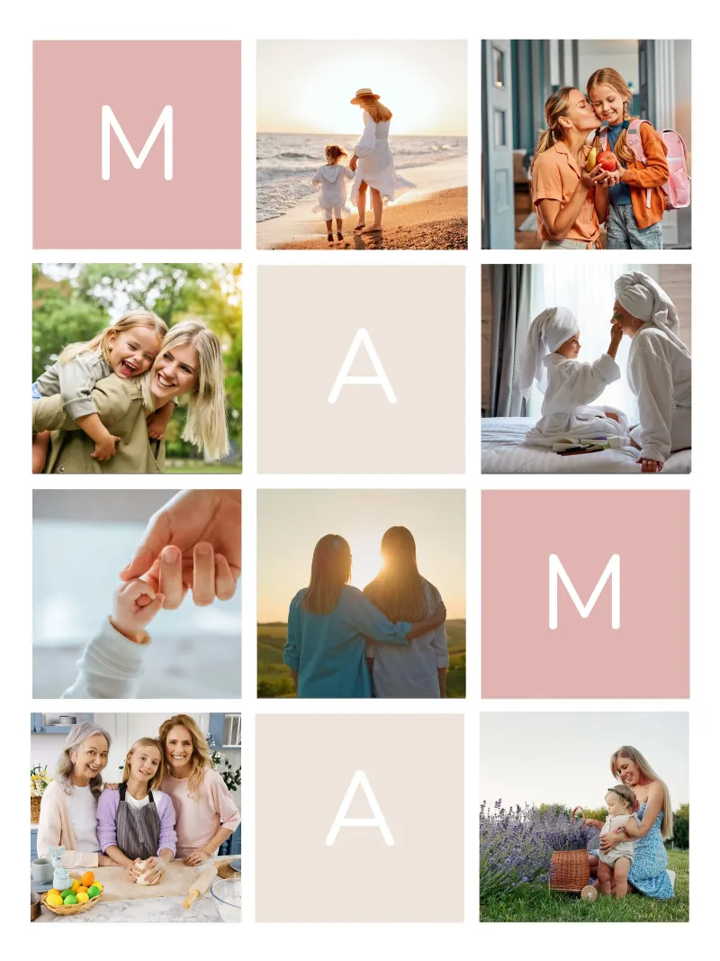 Fotocollage für Mama poster with plastic frame by WORTSPIEL