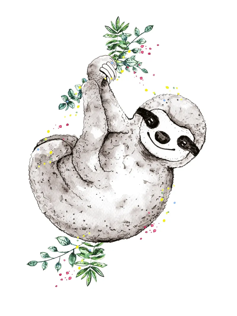 bradipo in giro pellicola backlit da Illustration Raissa Oltmanns