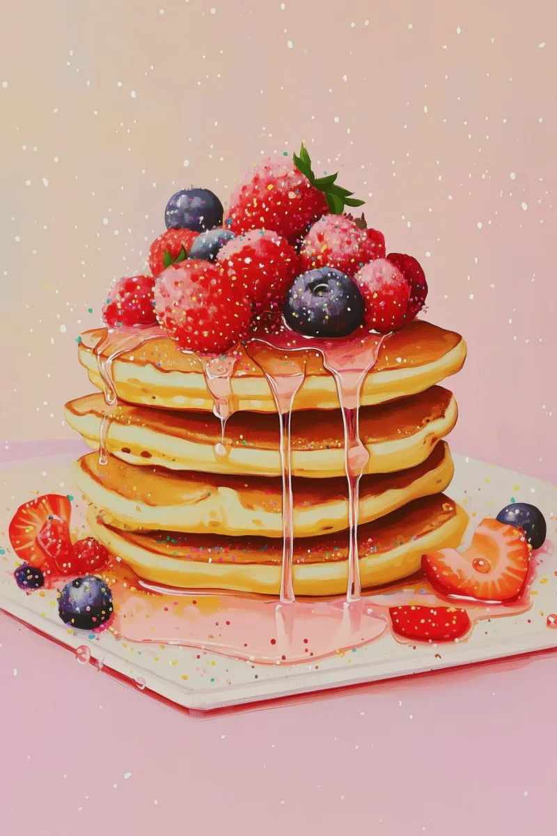 Pancake alla fragola pellicola backlit da Melloi Art Print