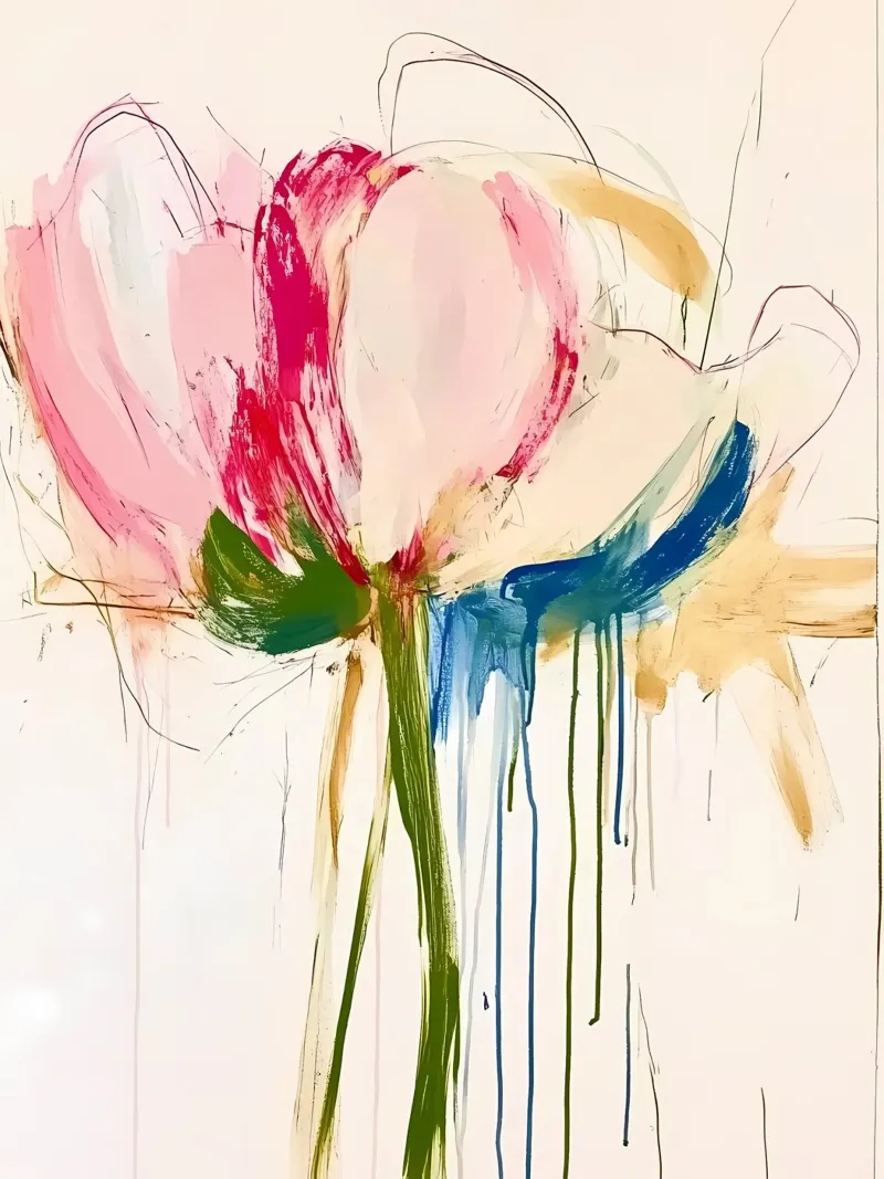 Fiore rosa astratto poster da IamHomeStudio
