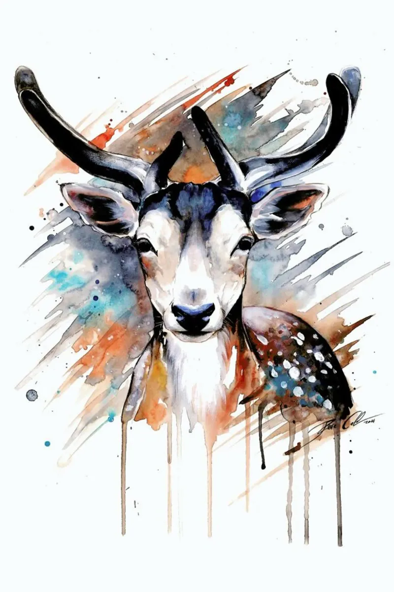 Deer Portrait Poster von Pixie Cold