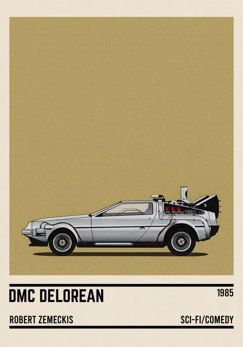 Back to the Future car movie pellicola backlit da TheArtstudio