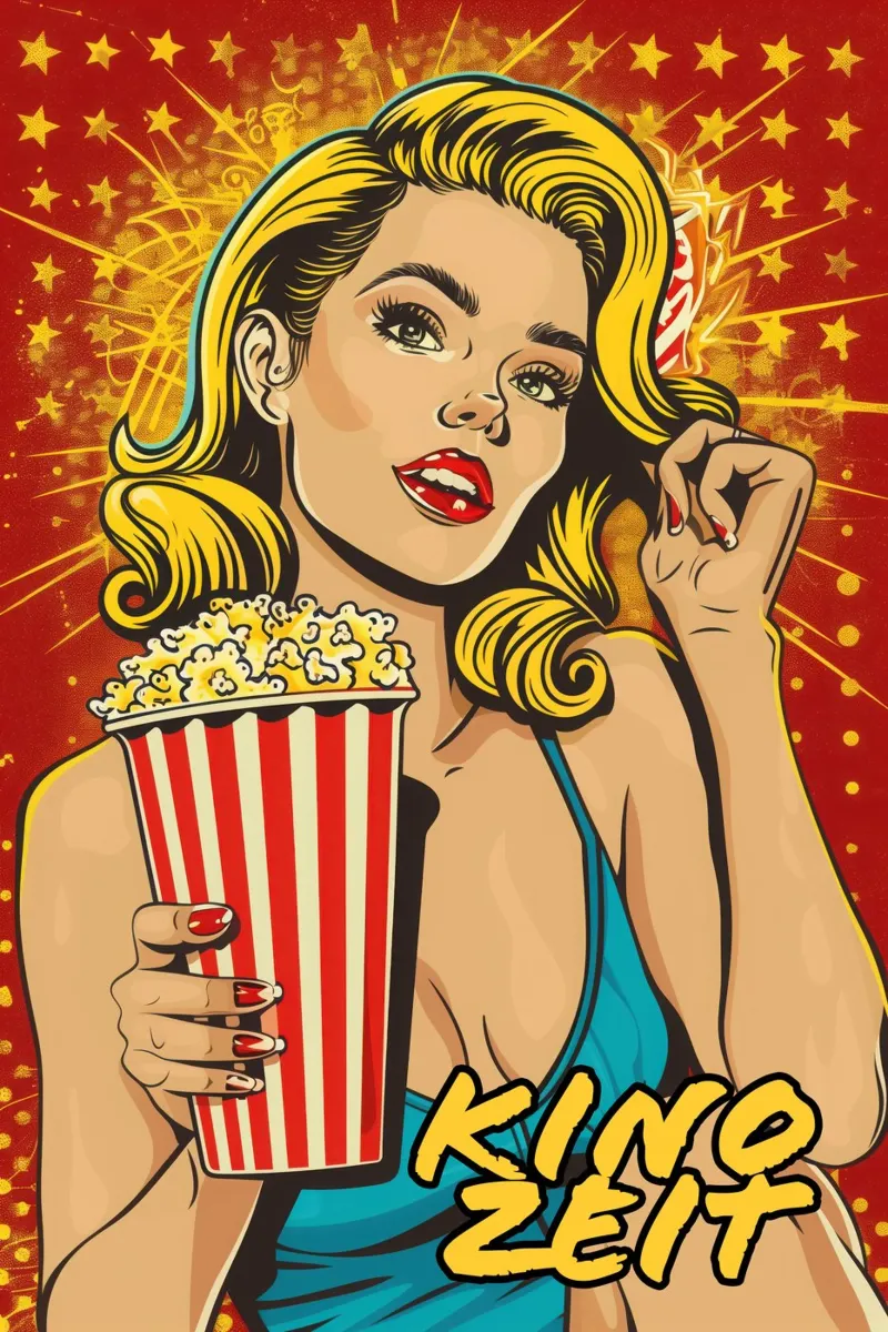 Bioscooptijd | Pop Corn Pop Art poster van Autofocus