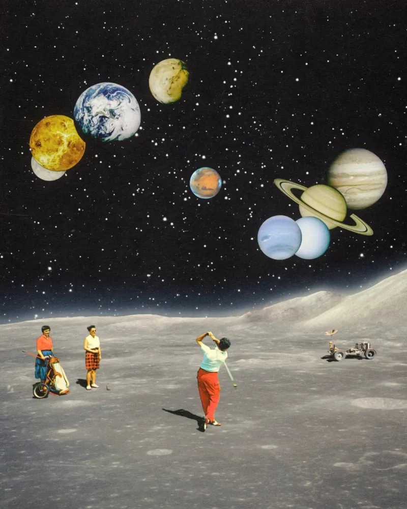 Golfing In Space canvas by Taudalpoi