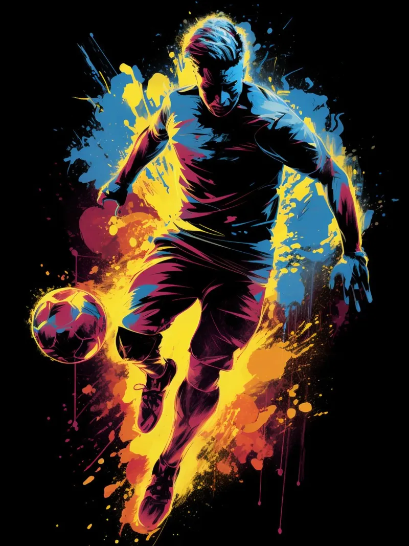 Football Colorful 4 hahnemühle by Mateo