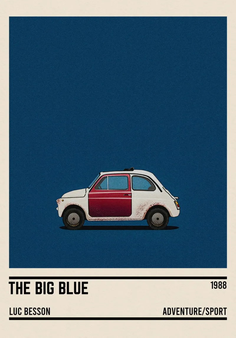 Le grand bleu movie car tela con Cornice a cassetta da TheArtstudio