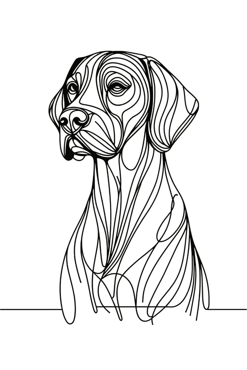 Cane Pointer Tedesco a pelo corto Disegno artistico lineare pellicola backlit da WijdevenDesign