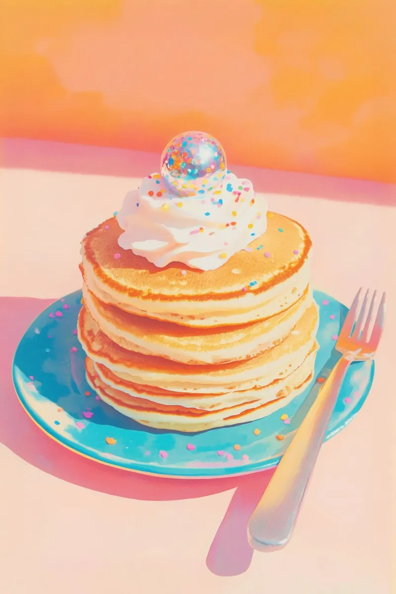 Pancake impilati con palla da discoteca alluminio dibond da Melloi Art Print
