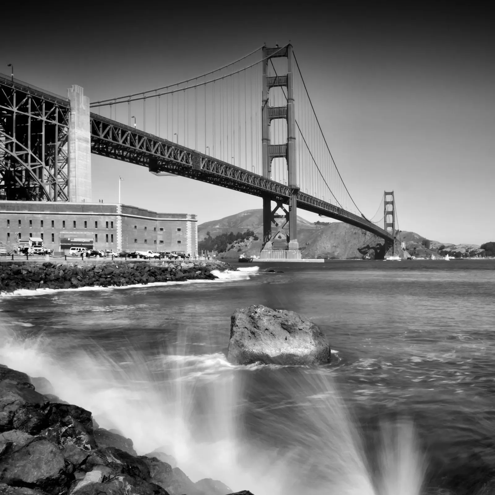 Golden Gate Bridge mit Brandung Hahnemühle von Melanie Viola