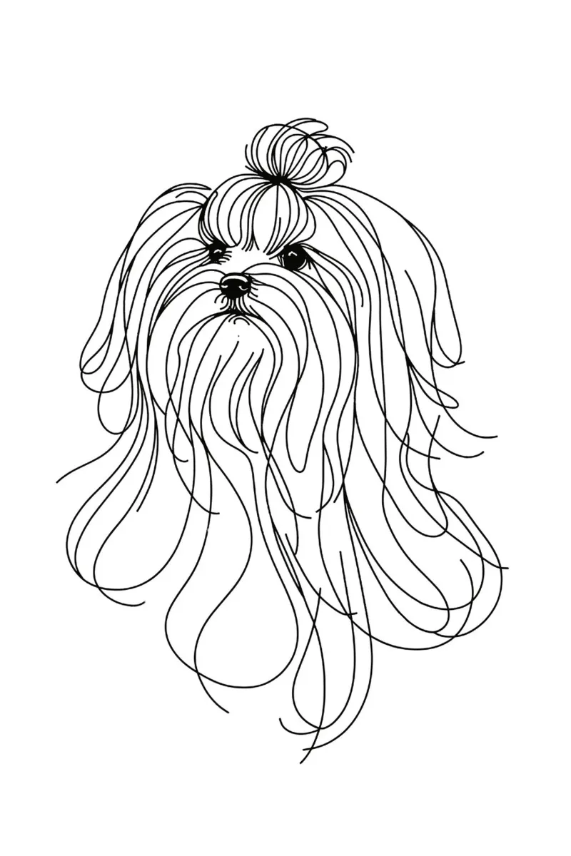 Cane maltese Disegno artistico lineare poster da WijdevenDesign