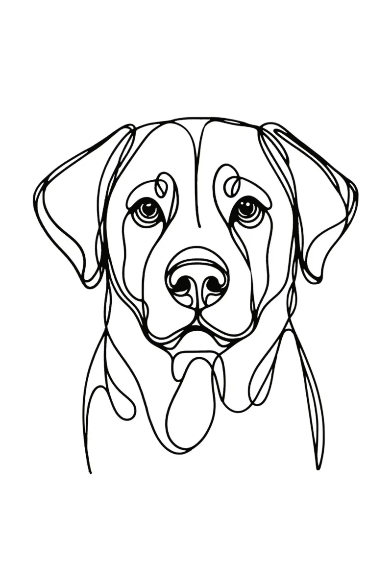 Cane Labrador Disegno artistico lineare pellicola backlit da WijdevenDesign
