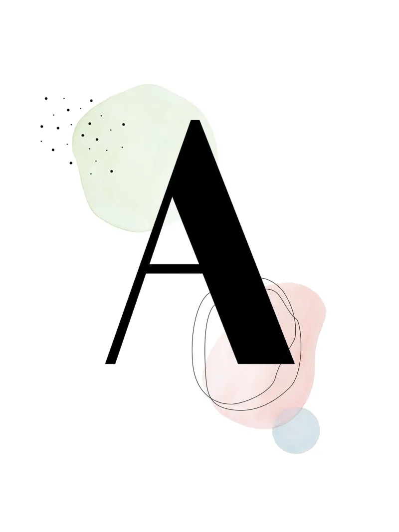 Lettera "A" - design dipinto a mano plexiglass da Kate Brunch Design