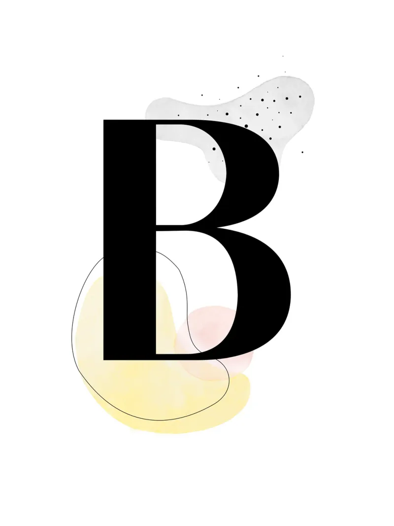 Letter "B" - hand-painted design canvas by Kate Brunch Design