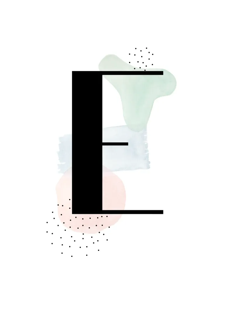 Lettera "E" - design dipinto a mano carta hahnemühle da Kate Brunch Design