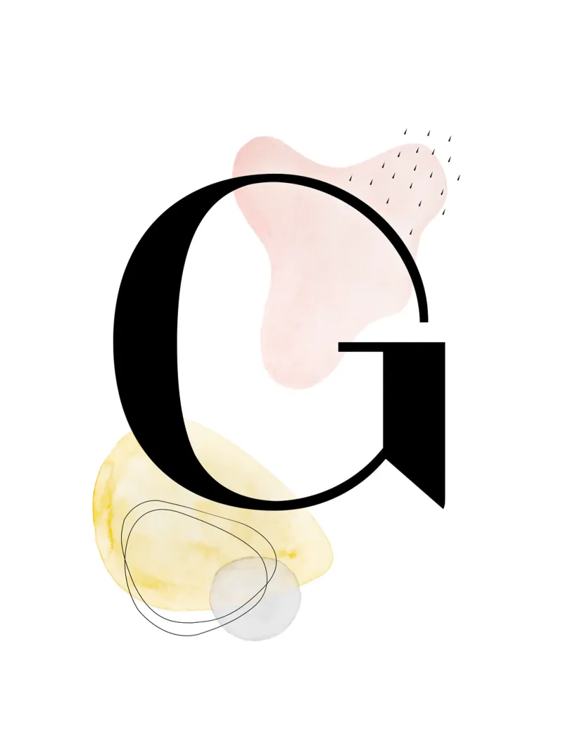Lettera "G" - design dipinto a mano carta hahnemühle da Kate Brunch Design