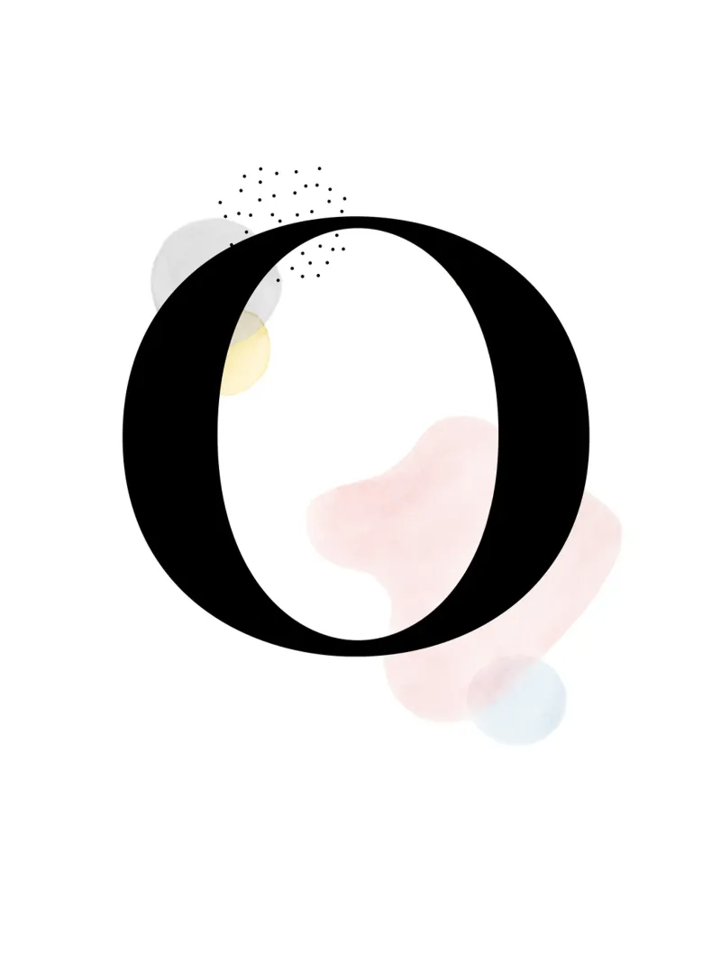 Lettera "O" - design dipinto a mano plexiglass da Kate Brunch Design
