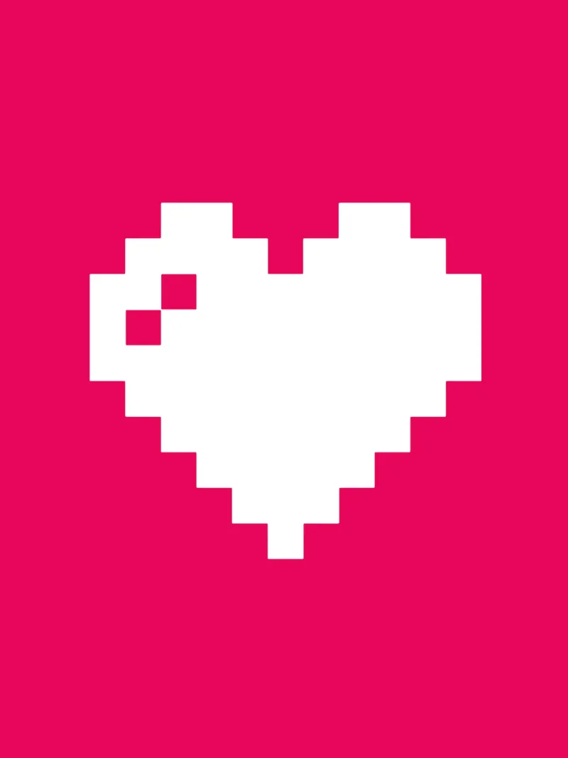 Amore digitale Cuore moderno Pixel Art Design pellicola backlit da THE MOTIVATED TYPE
