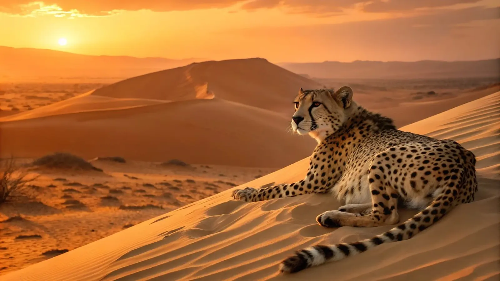 Il ghepardo del deserto poster con telaio in legno da Art-Travel
