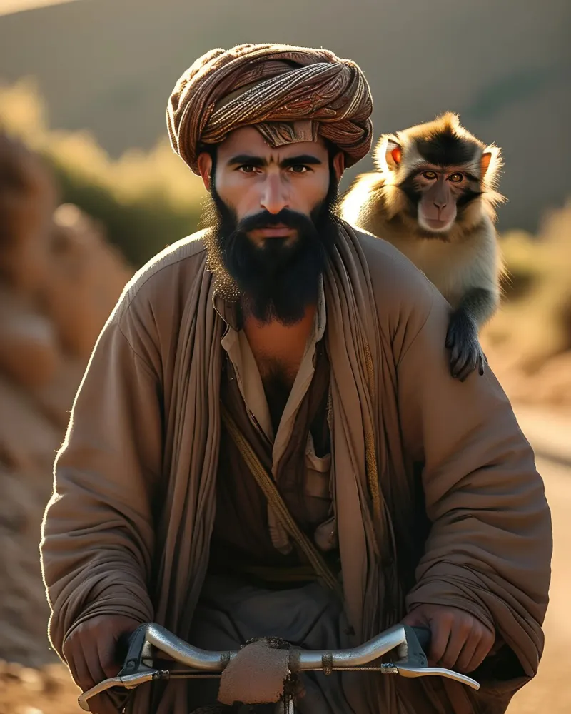 Il berbero e il macaco di Barberia carta hahnemühle da Art-Travel
