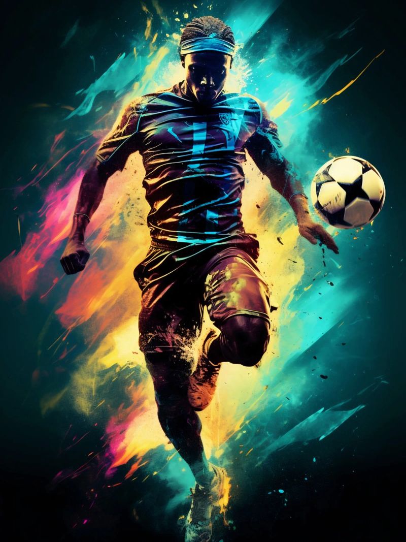 Football Colorful 9 poster van Mateo