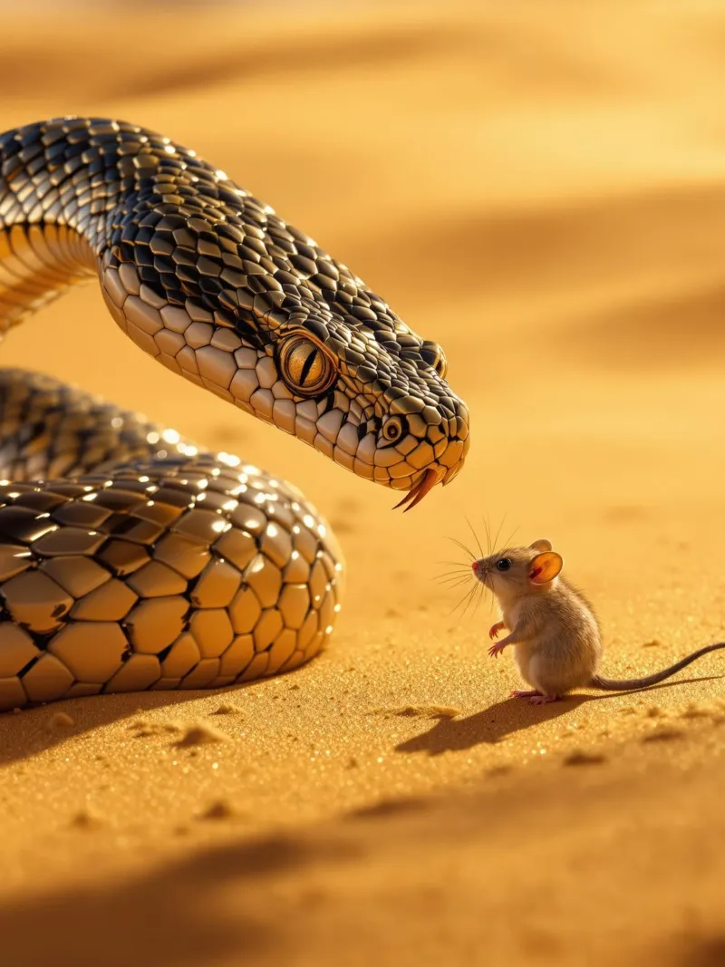 The Cobra and the Desert Marsupial Mouse hahnemühle by Art-Travel
