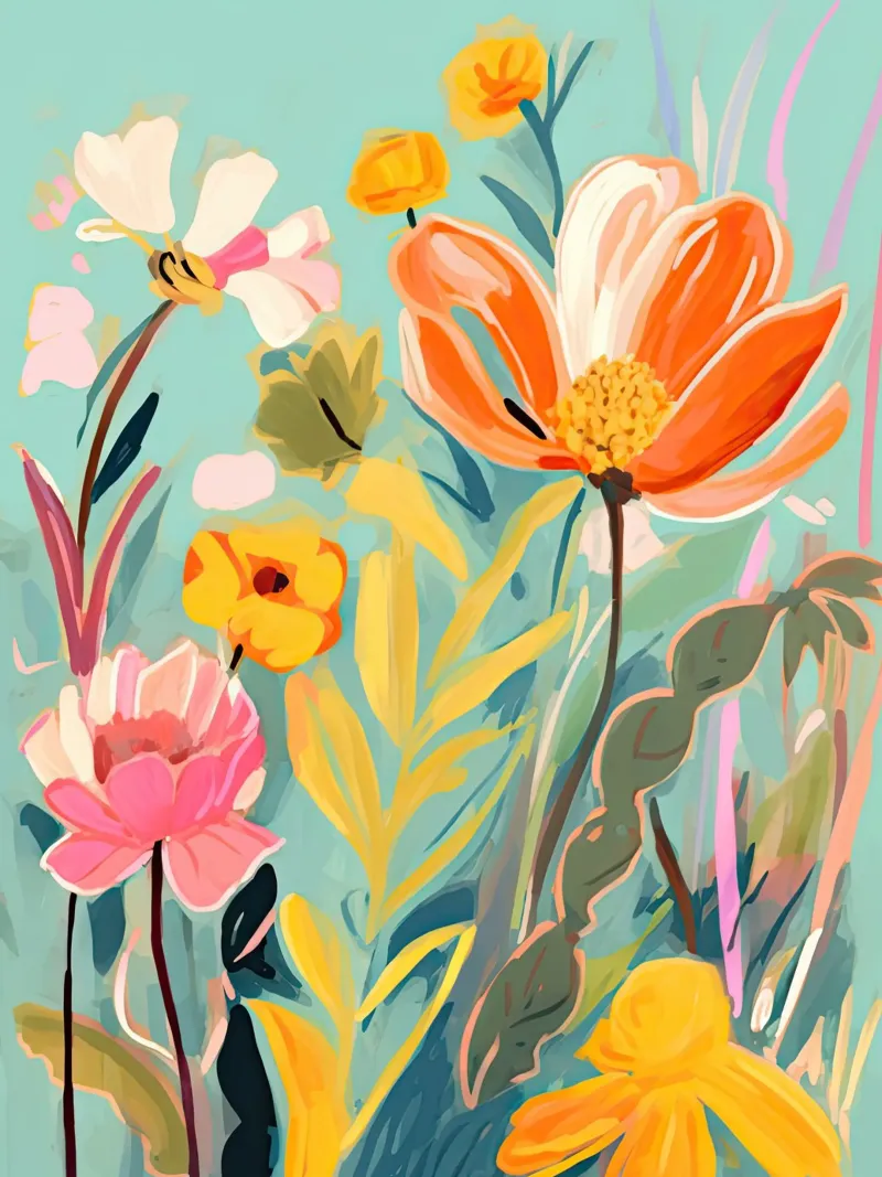 Giardino fiorito poster con telaio in alluminio da DaarbyN