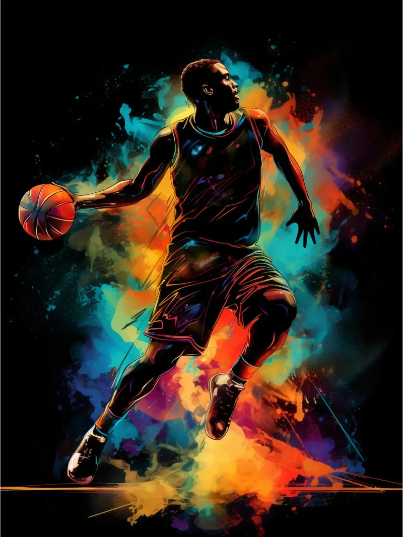 Basketball Colorful carta hahnemühle da Mateo