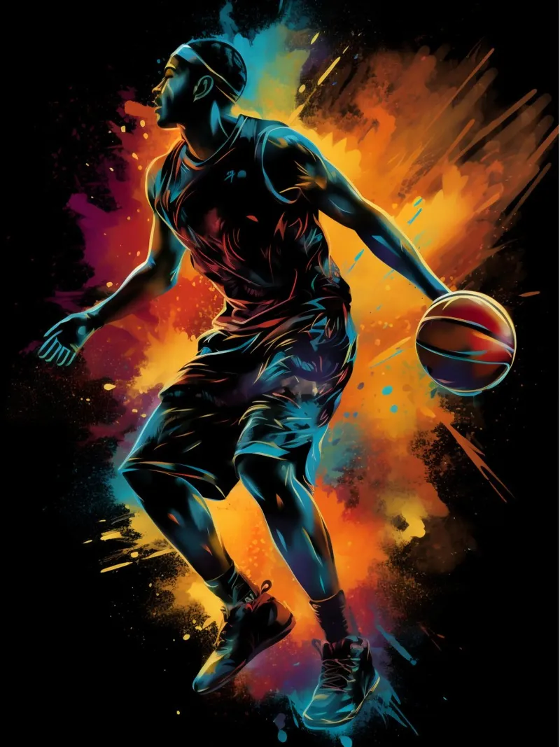 Basketball Colorful 3 pellicola backlit da Mateo