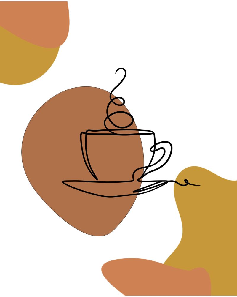 Simple minimalist boho coffee drink poster by YSV MINIMALIST