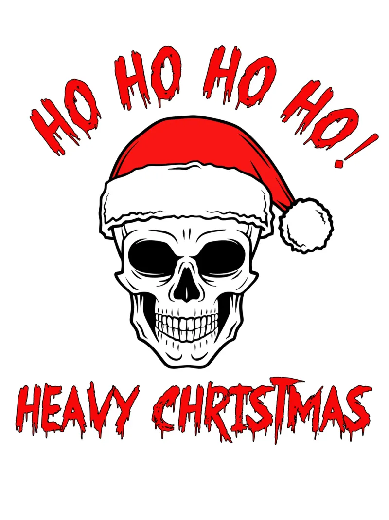 hohoho zware kerstman schedel canvas met Baklijst van vickeyroads