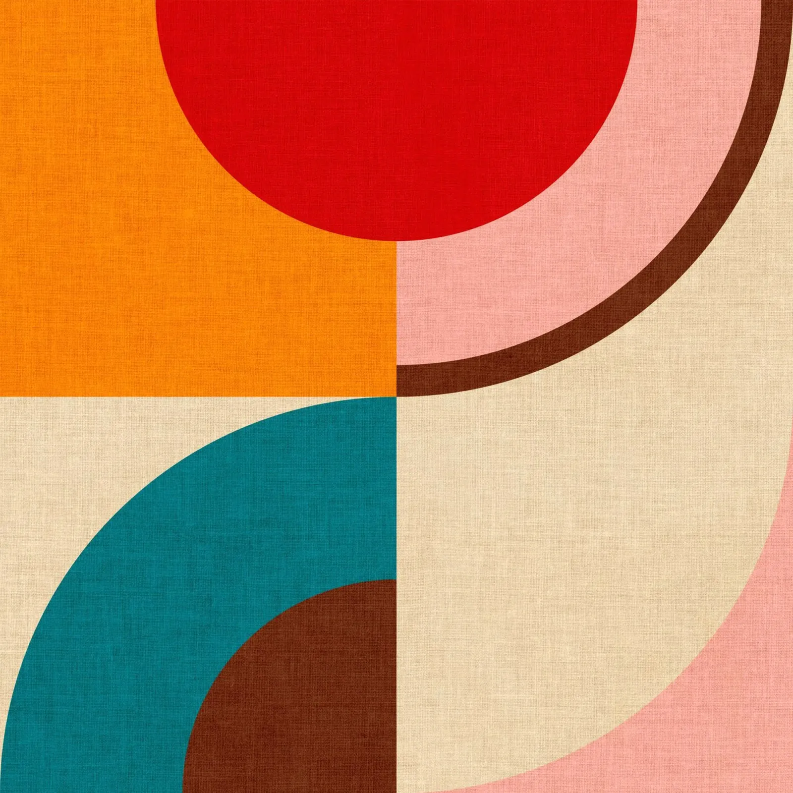 Archi arcobaleno Mid Mod giocosi ed equilibrati - Caldo autunnale poster con telaio in alluminio da Dominique Vari Abstract