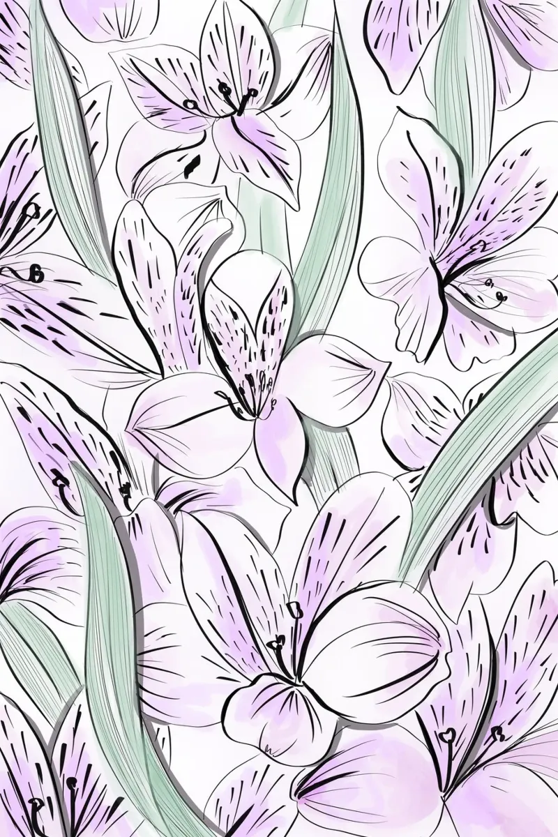 Iris Floral Pattern pellicola backlit da anisillustration