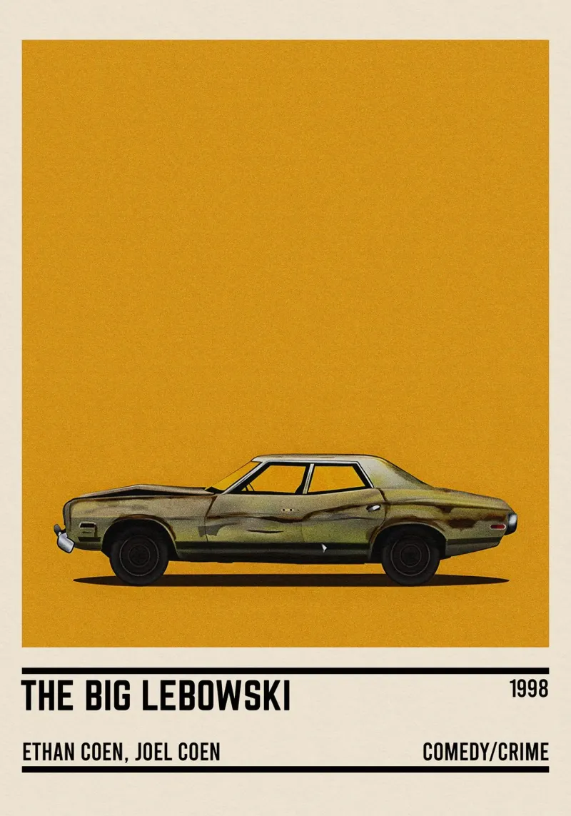 The Big Lebowski car poster avec cadre en plastique de TheArtstudio