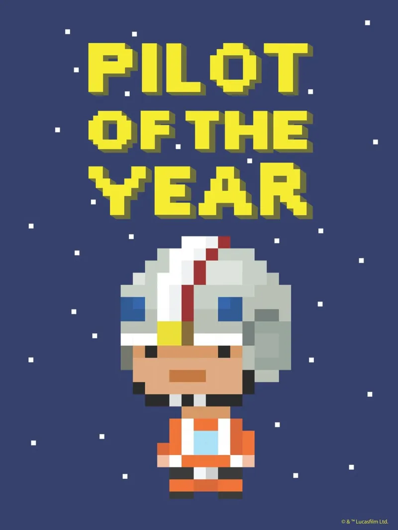 PILOT OF THE YEAR poster con telaio in legno da Star Wars