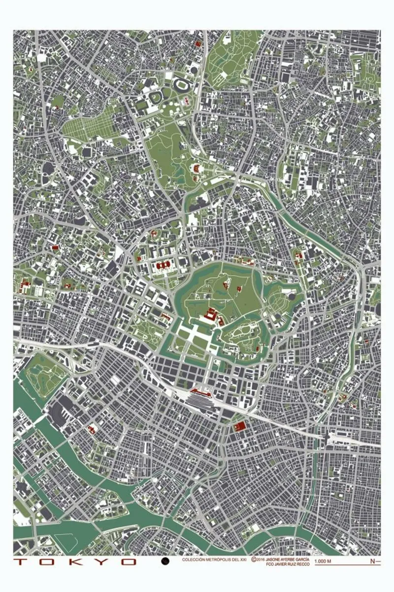 Tokyo Engraving hahnemühle by Planos Urbanos