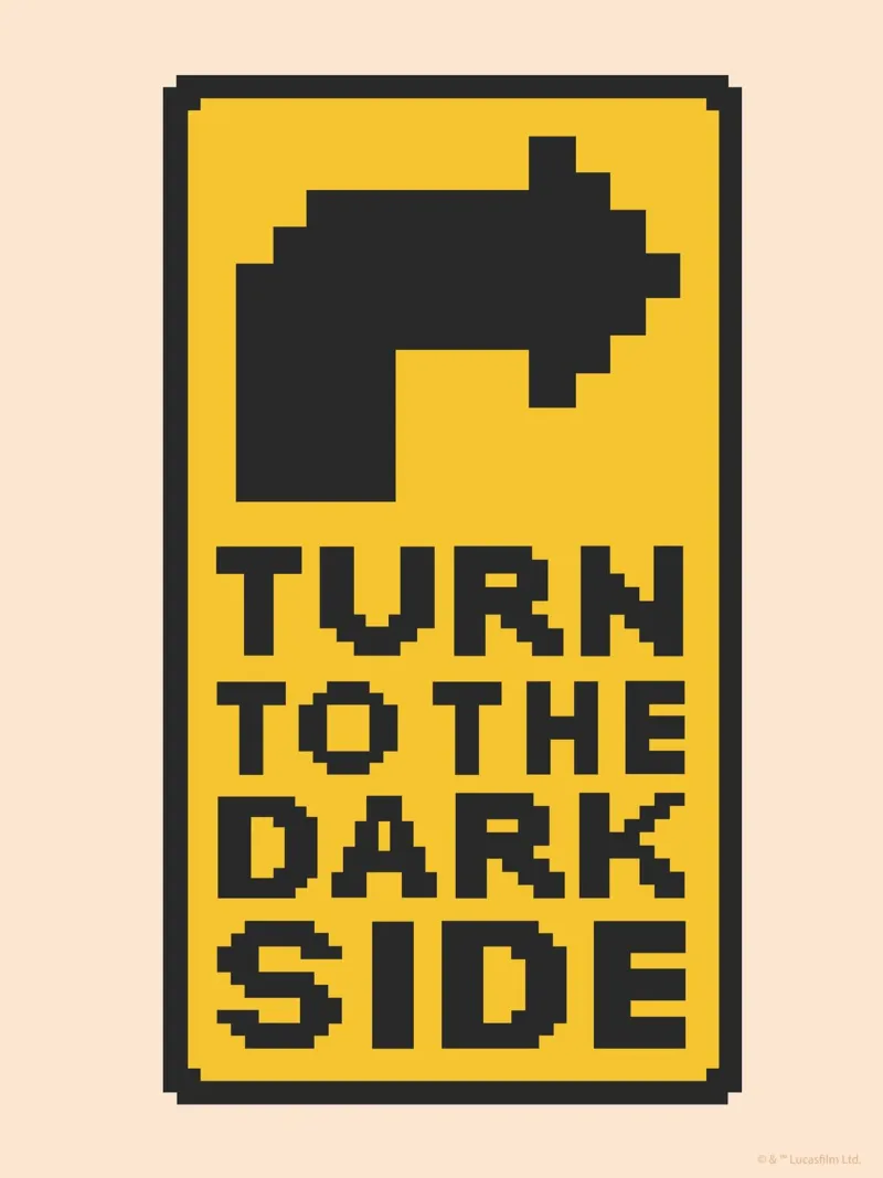 TURN TO THE DARK SIDE poster con telaio in alluminio da Star Wars
