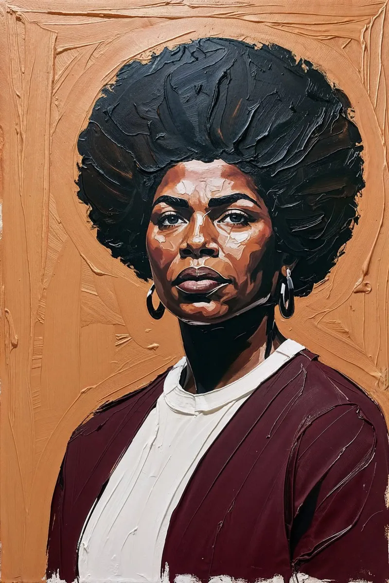 Angela Davis Textured Portrait Art, Empowering Muurdecor canvas met Baklijst van AlbertKlee