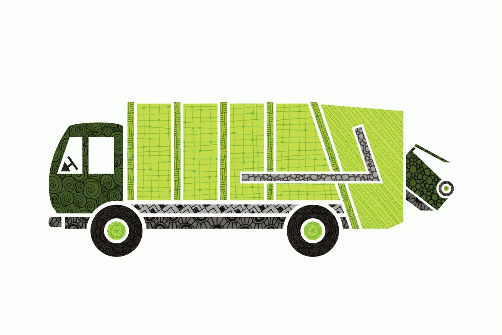 Müllwagen aluminium-dibond van UN-TYPISCH