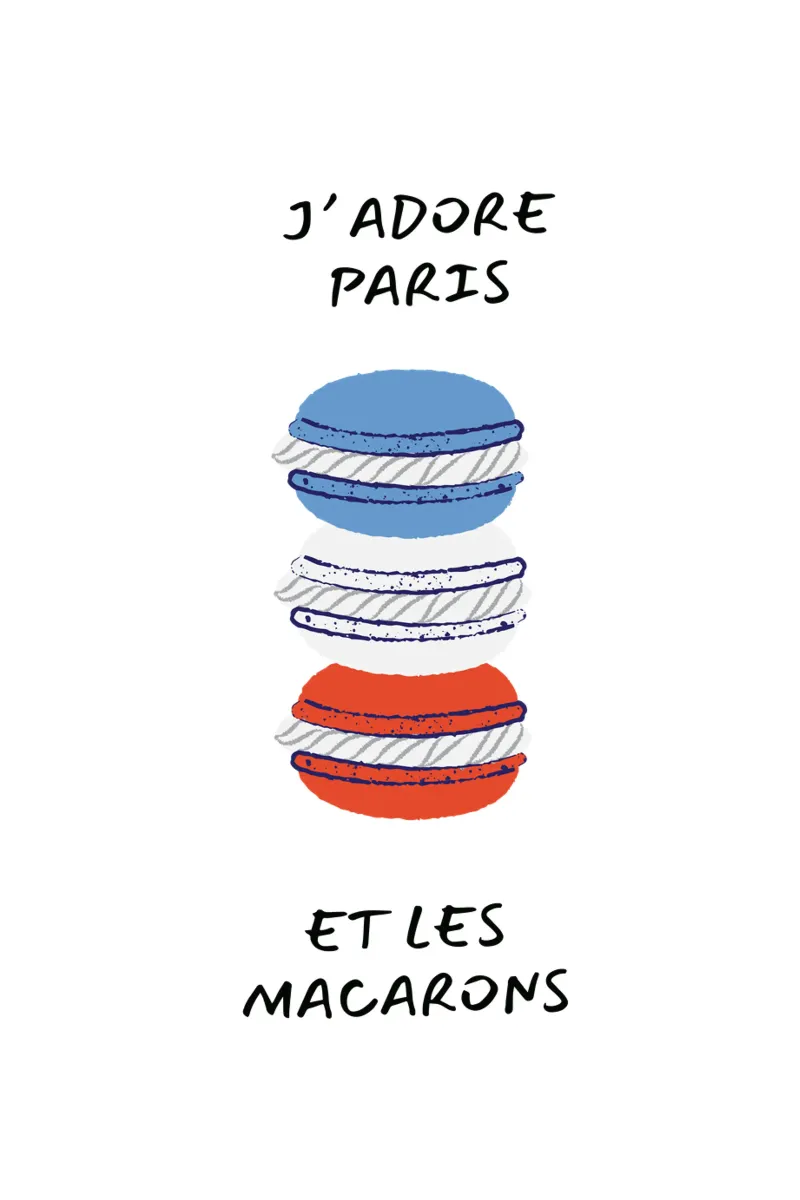 Jádore Paris et les macarones tela con Cornice a cassetta da Ohkimiko
