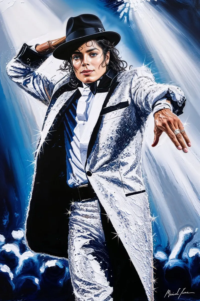 Ritratto strutturato di Michael Jackson Arte iconica del re del pop plexiglass da AlbertKlee