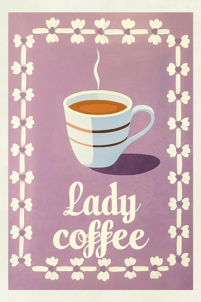 "Lady Coffee" Feminine Freude Poster von Carinaprint