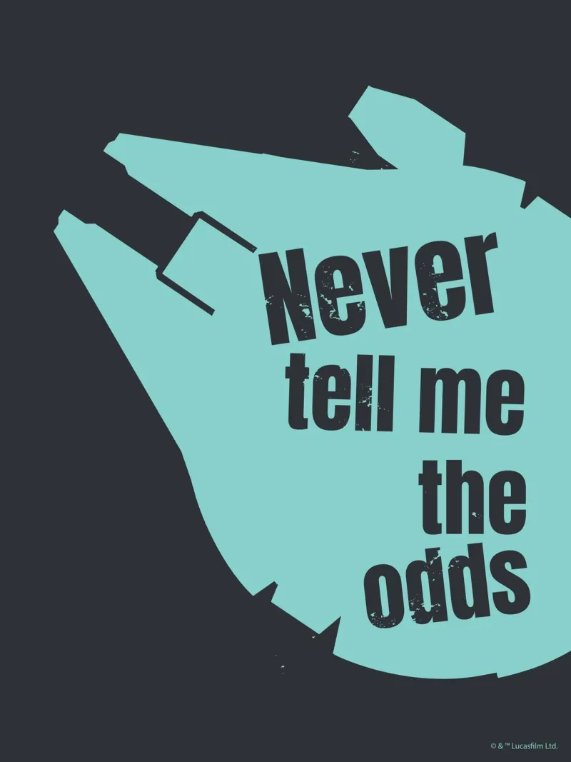 NEVER TELL ME THE ODDS poster con telaio in plastica da Star Wars